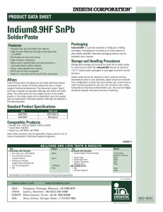 Indium8.9HF SnPb Solder Paste 98524 R2