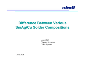 Difference Between Various Sn/Ag/Cu Solder Compositions