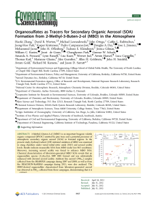 Organosulfates as Tracers for Secondary