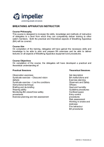 Breathing Apparatus Instructor Course Programme