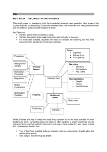 MS4 MS 4: MEDIA – TEXT, INDUSTRY AND AUDIENCE This unit