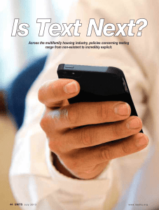Across the multifamily housing industry, policies concerning texting
