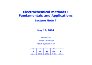 Electrochemical methods : Fundamentals and Applications