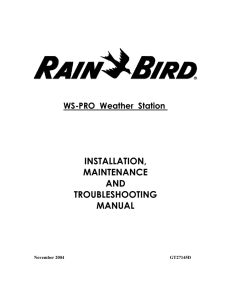 WS-PRO Manual - Rain Bird Services