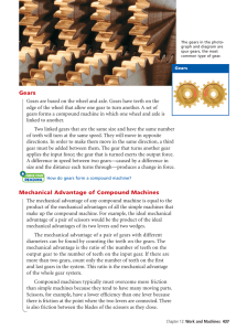Gears Mechanical Advantage of Compound Machines