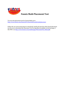 Funnix Math Placement Test Instructions