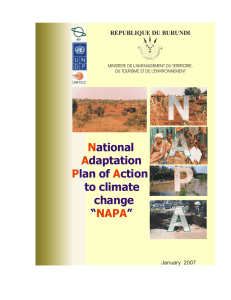 ational daptation of to climate change “ ” lan ction N A NAPA P A