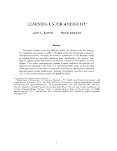 LEARNING UNDER AMBIGUITY∗