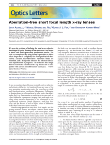 Aberration-free short focal length x-ray lenses