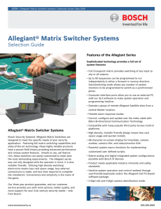 Allegiant® Matrix Switcher Systems