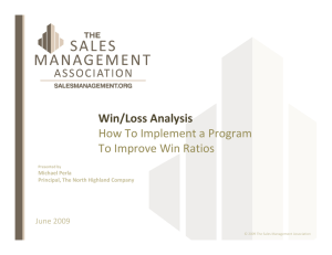 Win/Loss Analysis How To Implement a Program To Improve Win