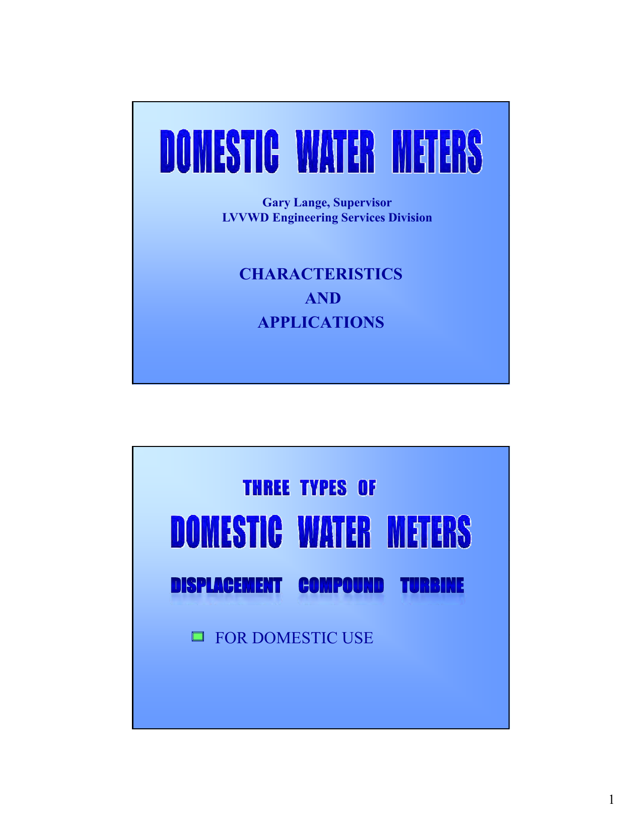 Water Displacement Chart