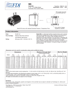 Dimensionss Product Information Maximum Flow gpm (lps