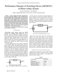 Performance Measure of Switching Device (MOSFET) in Photo