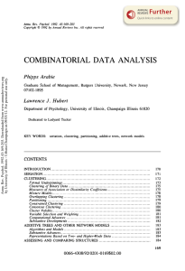 Combinatorial Data Analysis - Description