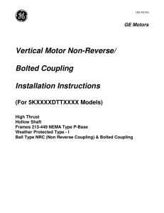 Vertical Motor Non-Reverse/ Bolted Coupling Installation Instructions