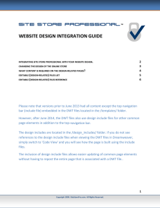 Site Store Professional™ WEBSITE DESIGN INTEGRATION GUIDE