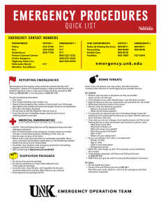 EMERGENCY PROCEDURES - University of Nebraska at Kearney