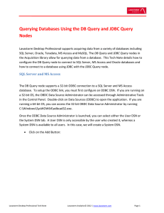Querying Databases Using the DB Query and JDBC