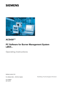 ACS450 PC Software for Burner Management System LMV5