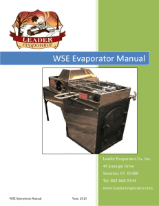 WSE Evaporator Manual