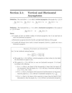 Section 2.1: Vertical and Horizontal Asymptotes