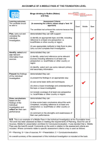 AN EXAMPLE OF A MIDDLE PASS AT THE FOUNDATION LEVEL