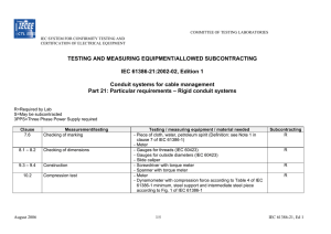 TESTING AND MEASURING EQUIPMENT/ALLOWED