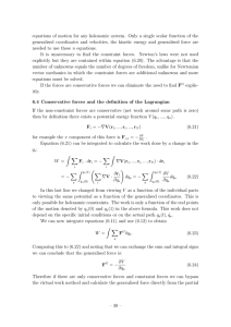 equations of motion for any holonomic system. Only a single scalar