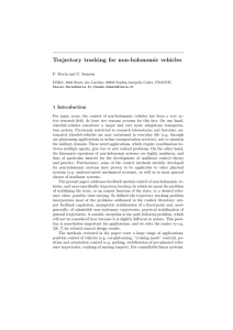 Trajectory tracking for non-holonomic vehicles