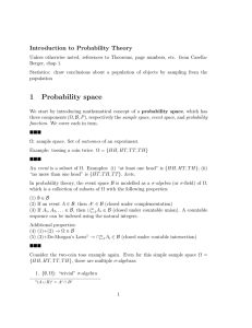 1 Probability space