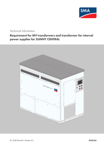 Technical Information - Requirement for MV transformers and