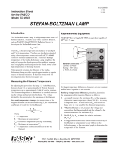 STEFAN-BOLTZMAN LAMP
