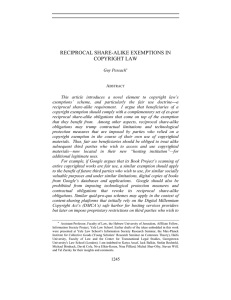 reciprocal share-alike exemptions in copyright law