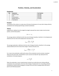 Position, Velocity, and Acceleration