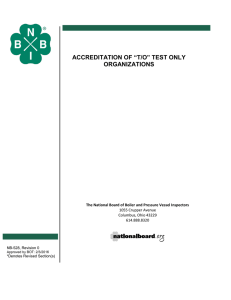 accreditation of “t/o” test only organizations