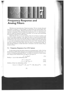 Frequency Response and Analog Filters