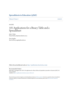 101 Applications for a Binary Table and a Spreadsheet