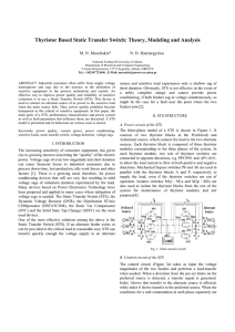 Thyristor Based Static Transfer Switch: Theory, Modeling and Analysis