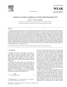 Analysis of surface roughness of cold