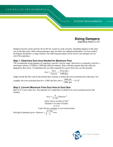 Sizing Dampers