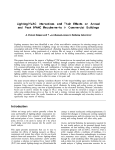 Lighting/HVAC Interactions and Their Effects on Annual and