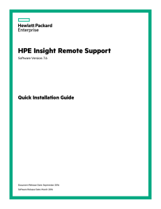 HPE Insight Remote Support Quick Installation Guide