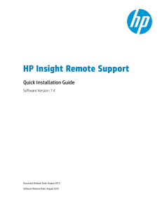 HP Insight Remote Support Quick Installation Guide