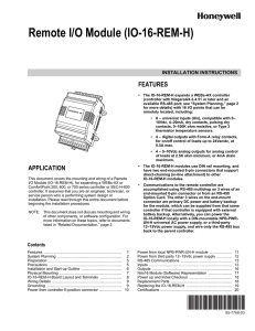 95-7768—03 - Remote I/O Module