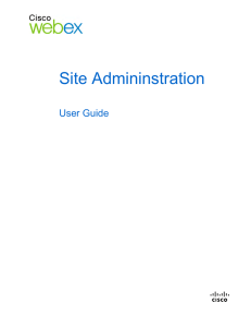 Site Admininstration - Sign in to manage your WebEx account