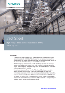 Fact Sheet: High-voltage direct current transmission