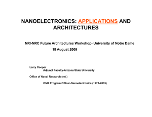 NANOELECTRONICS: APPLICATIONS AND ARCHITECTURES
