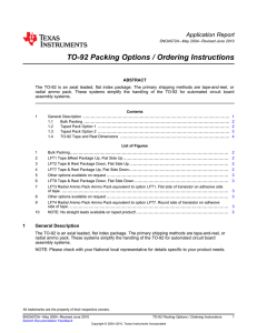 TO-92 Packing Options / Ordering Instructions (Rev. A)