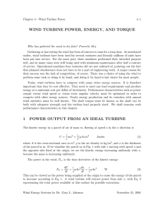 Wind Turbine Power, Energy, and Torque